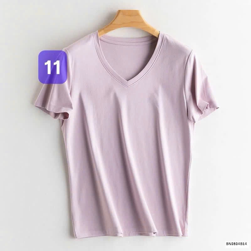 ÁO THUN TENCEL TRƠN CỔ TIM - CỔ TRÒN