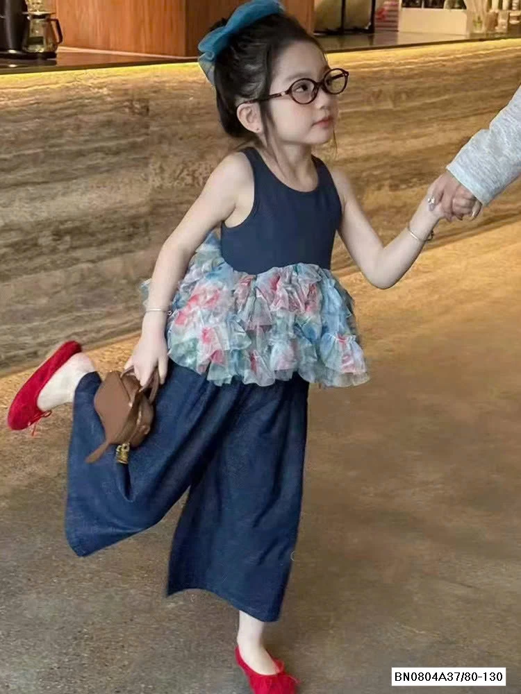 SÉT JEANS SUÔNG PHỐI VOAN SẮC MÀU