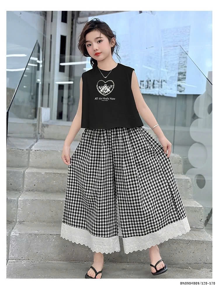 SÉT ÁO SÁT NÁCH QUẦN ỐNG RỘNG CARO