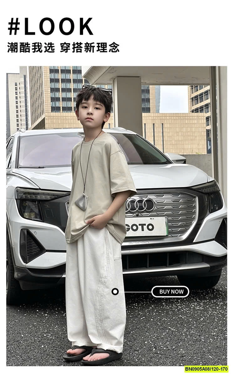 ÁO CỔ TRÒN TRƠN MIX QUẦN SUÔNG