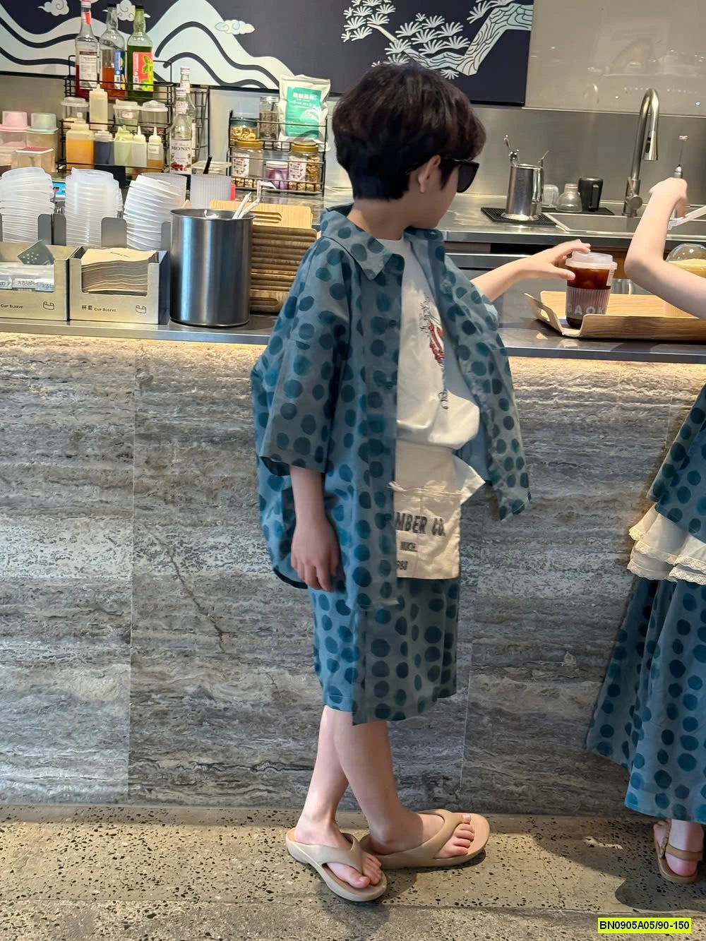 COUPLE XANH CHẤM BI KUMAIKIDS