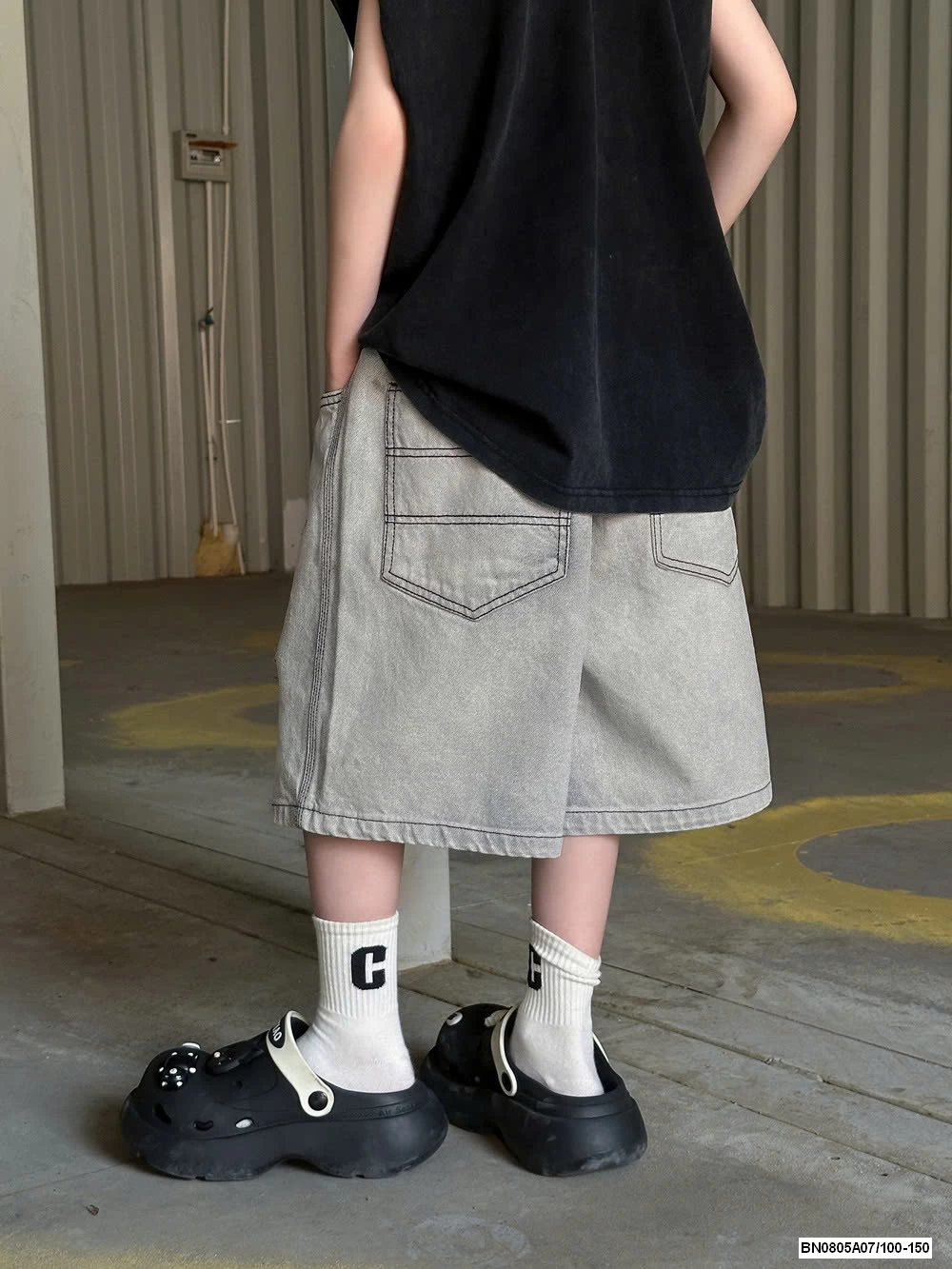 HOODIE SÁT NÁCH MIX JEANS RÁCH