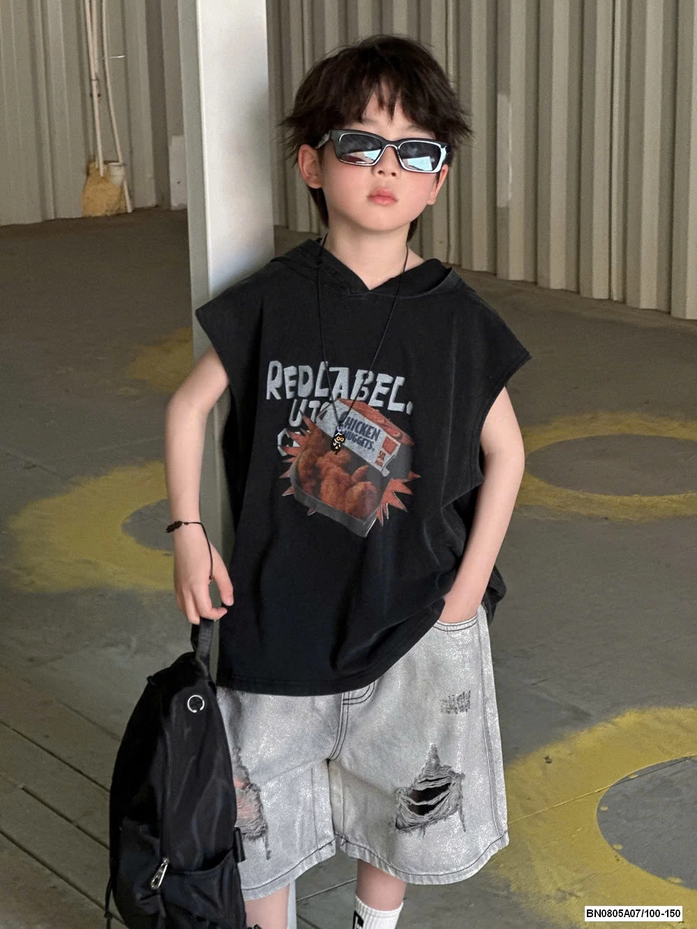 HOODIE SÁT NÁCH MIX JEANS RÁCH