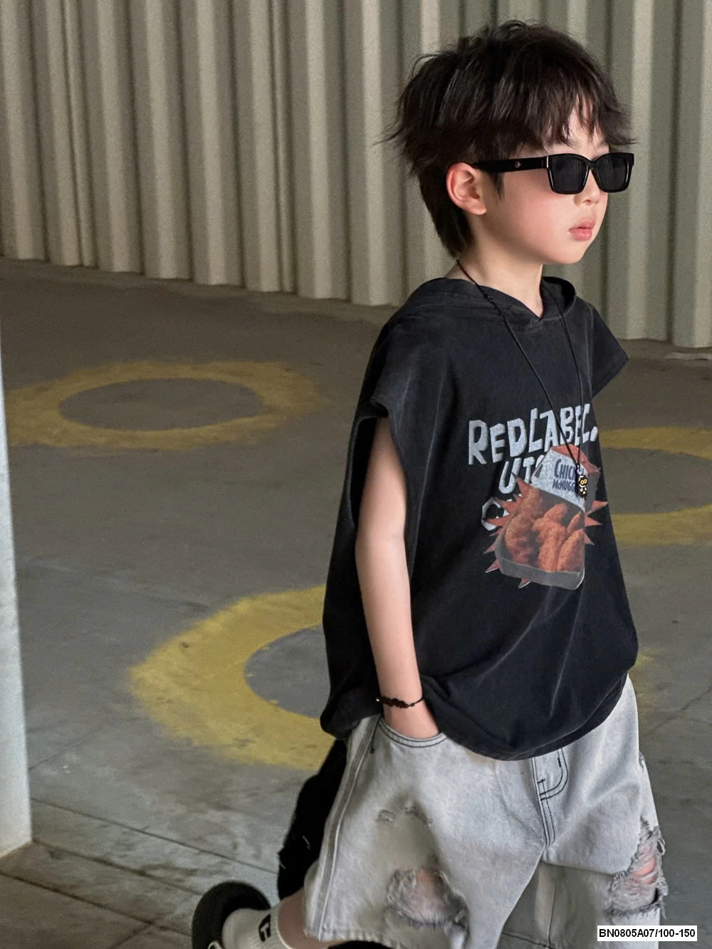 HOODIE SÁT NÁCH MIX JEANS RÁCH