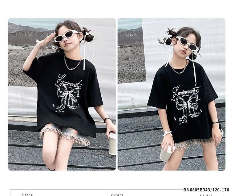 SÉT ÁO THUN NƠ MIX QUẦN SHORT JEAN TUA RUA