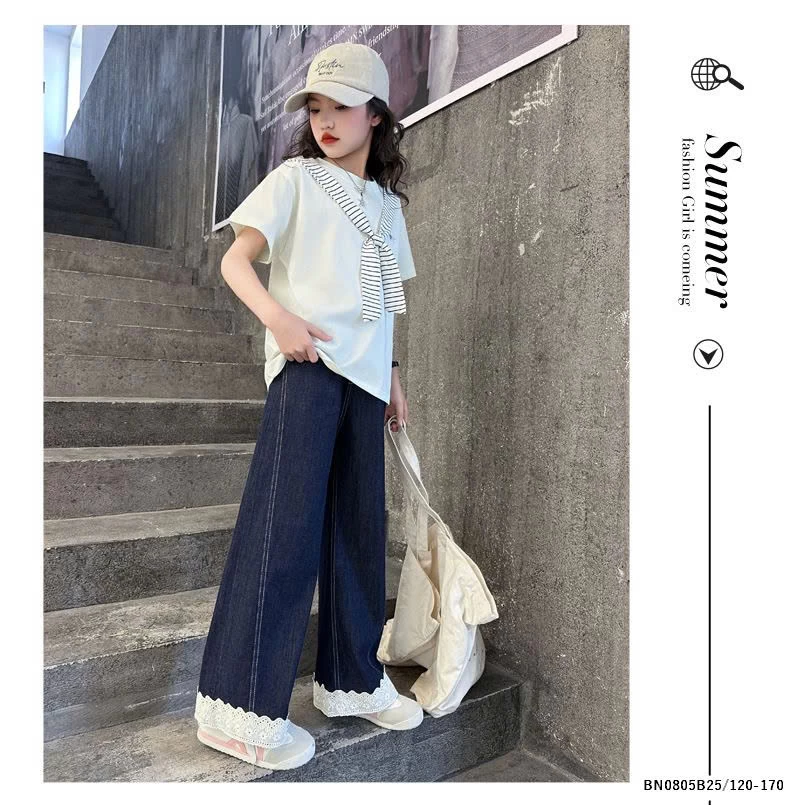 SÉT ÁO THUN LIỀN KHĂN MIX QUẦN JEAN SUÔNG