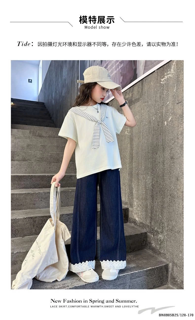 SÉT ÁO THUN LIỀN KHĂN MIX QUẦN JEAN SUÔNG