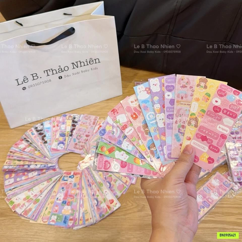 SÉT 200 STICKER DÁN CUTE CHO BÉ YÊU
