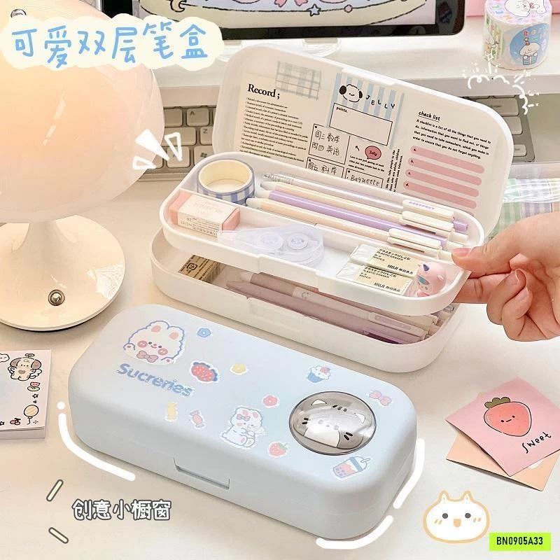HỘP ĐỰNG BÚT 2 NGĂN DỄ THƯƠNG