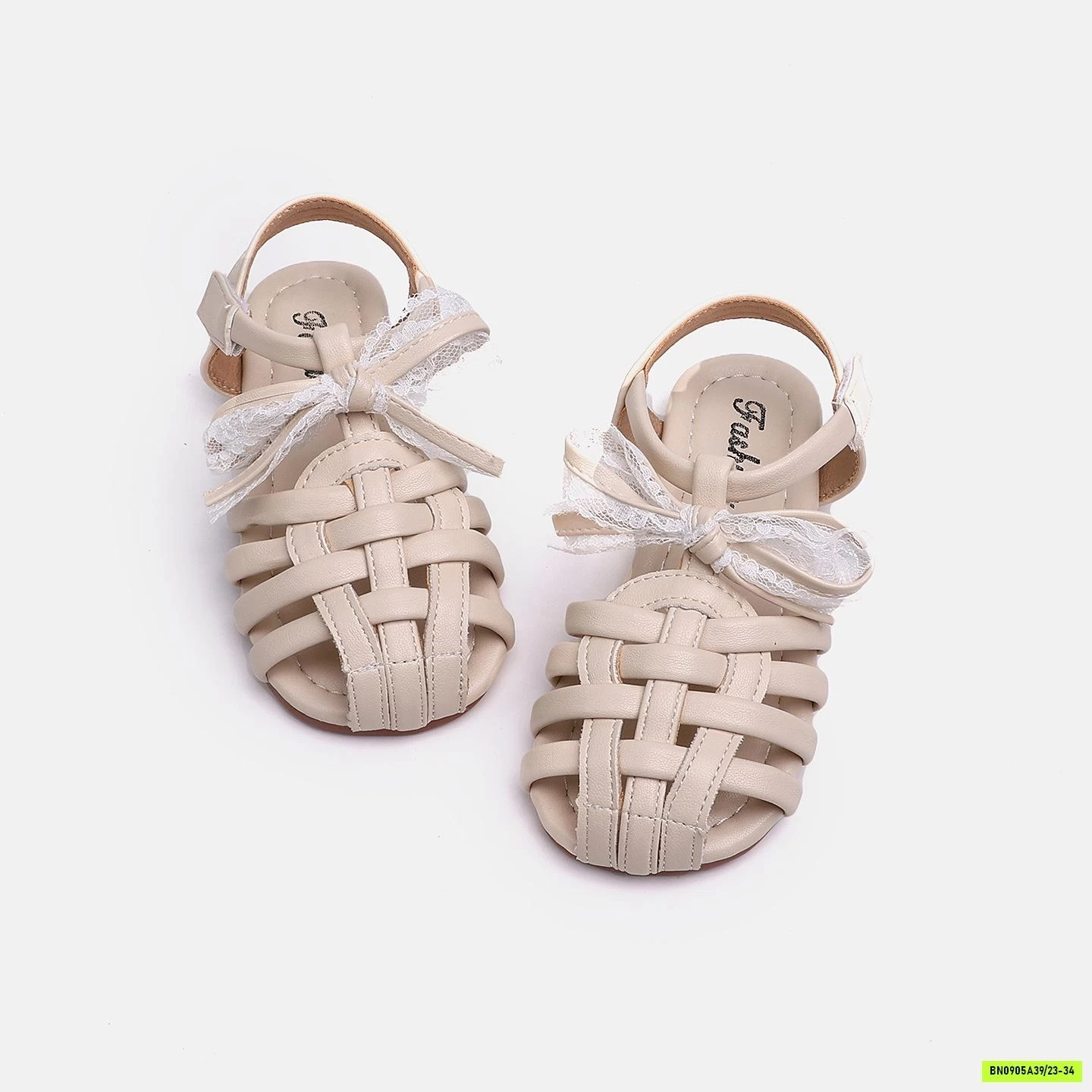 SANDAL RỌ ĐAN BUỘC NƠ PHỐI REN