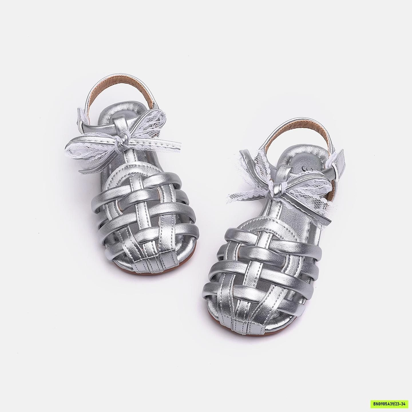 SANDAL RỌ ĐAN BUỘC NƠ PHỐI REN