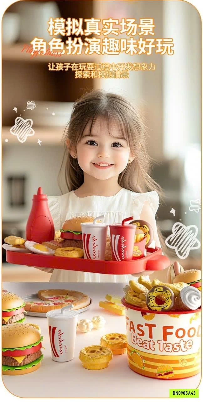 BỘ ĐỒ CHƠI FASTFOOD 80 CHI TIẾT
