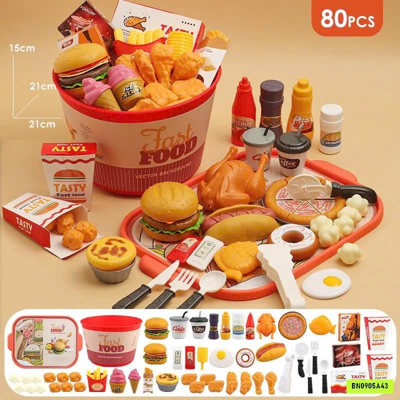 BỘ ĐỒ CHƠI FASTFOOD 80 CHI TIẾT