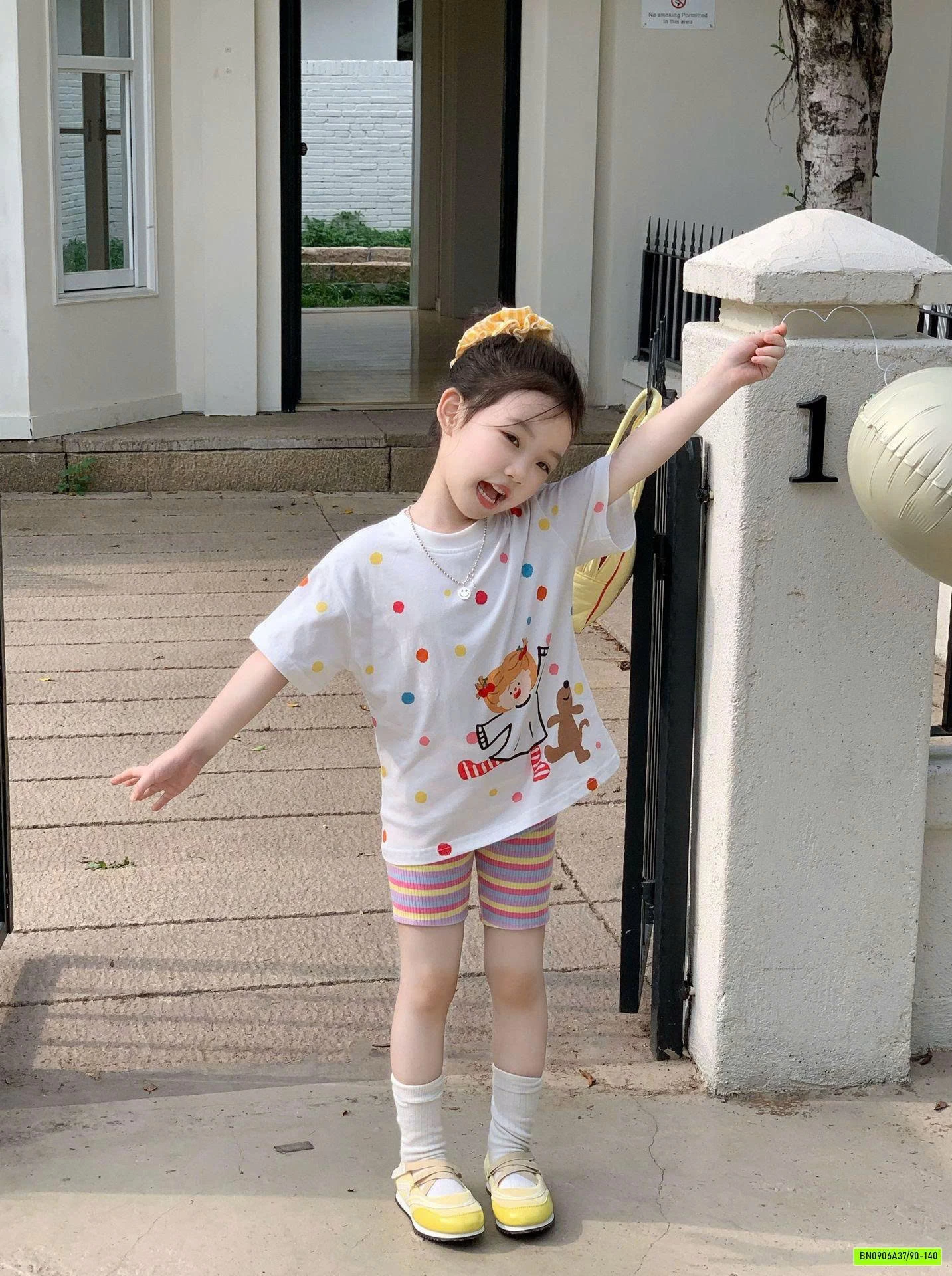 ÁO CHẤM BI MIX LEGGING SẮC MÀU