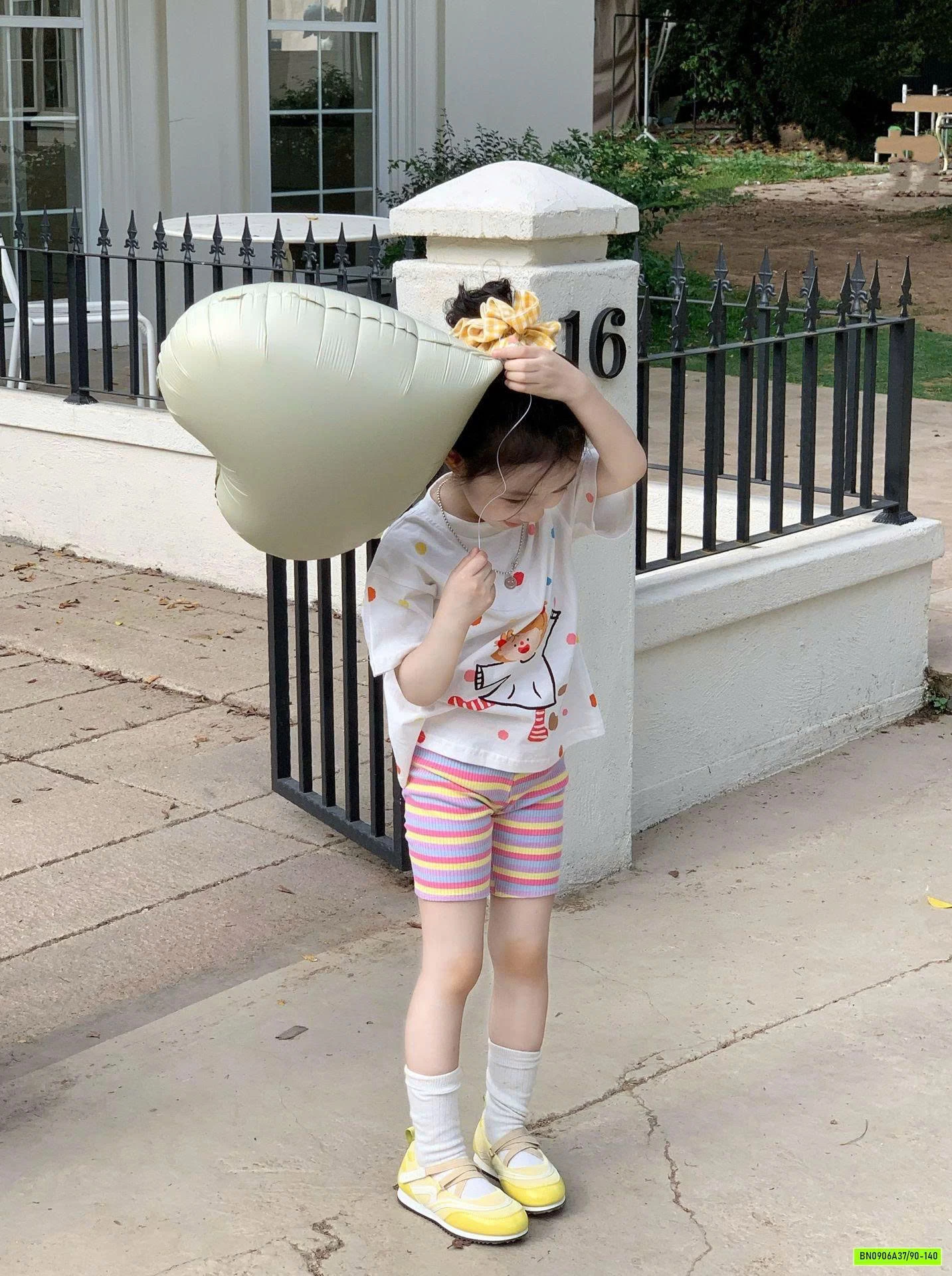 ÁO CHẤM BI MIX LEGGING SẮC MÀU