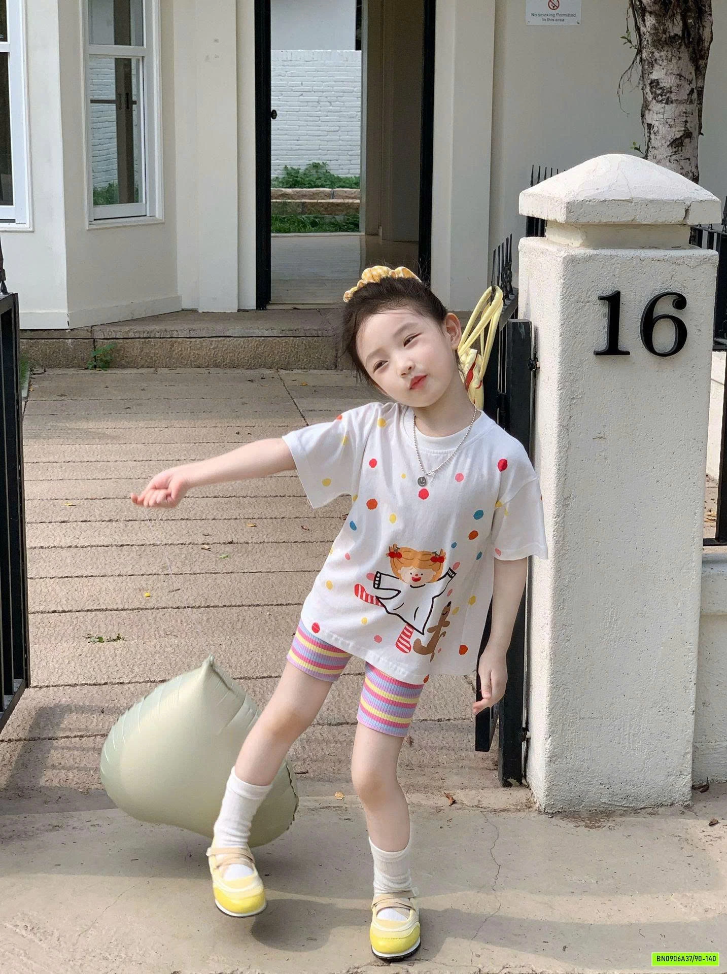 ÁO CHẤM BI MIX LEGGING SẮC MÀU