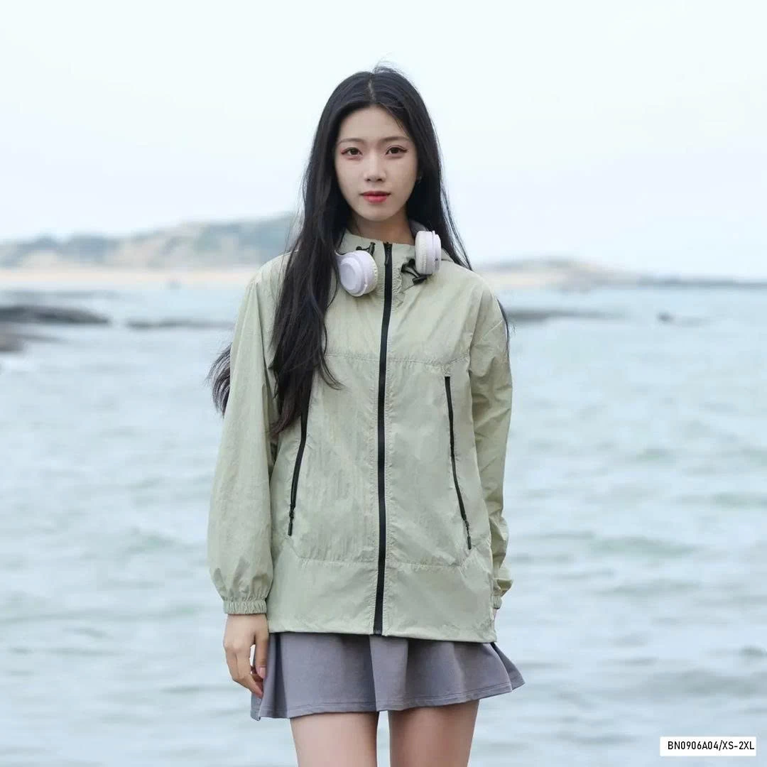 KHOÁC GIÓ CHỐNG NẮNG PHỐI MÀU KHÓA