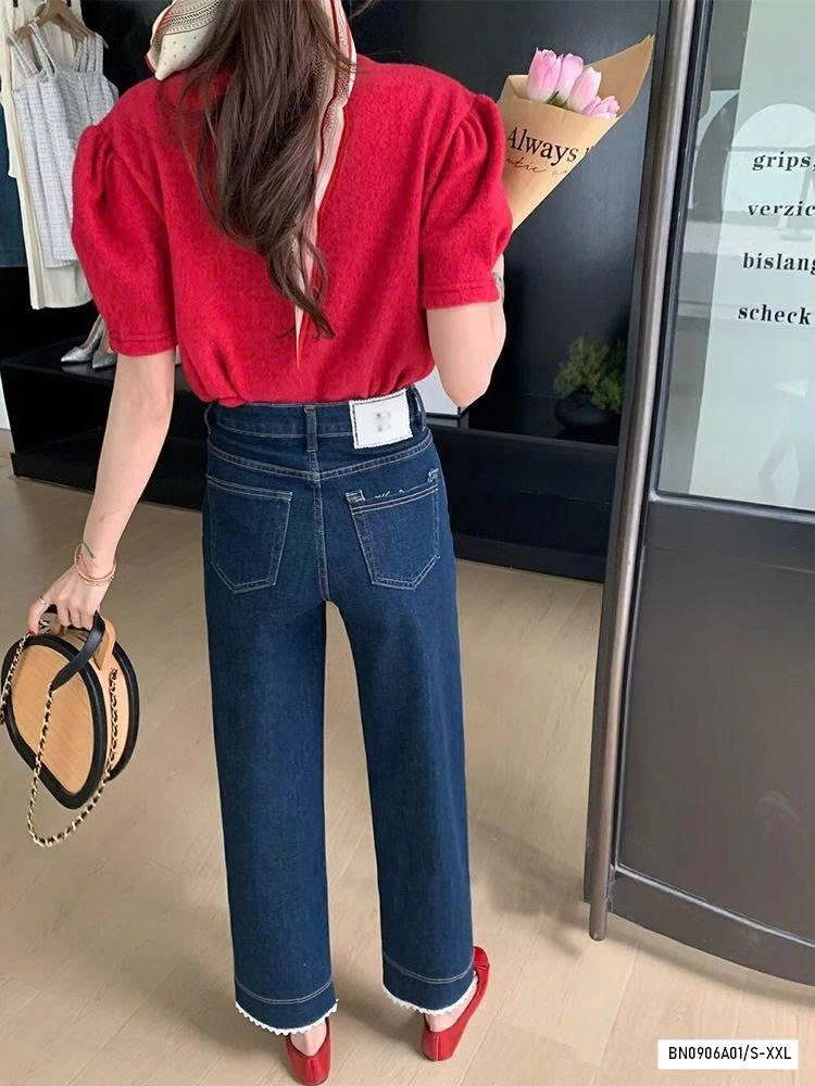 JEANS SUÔNG VIỀN REN