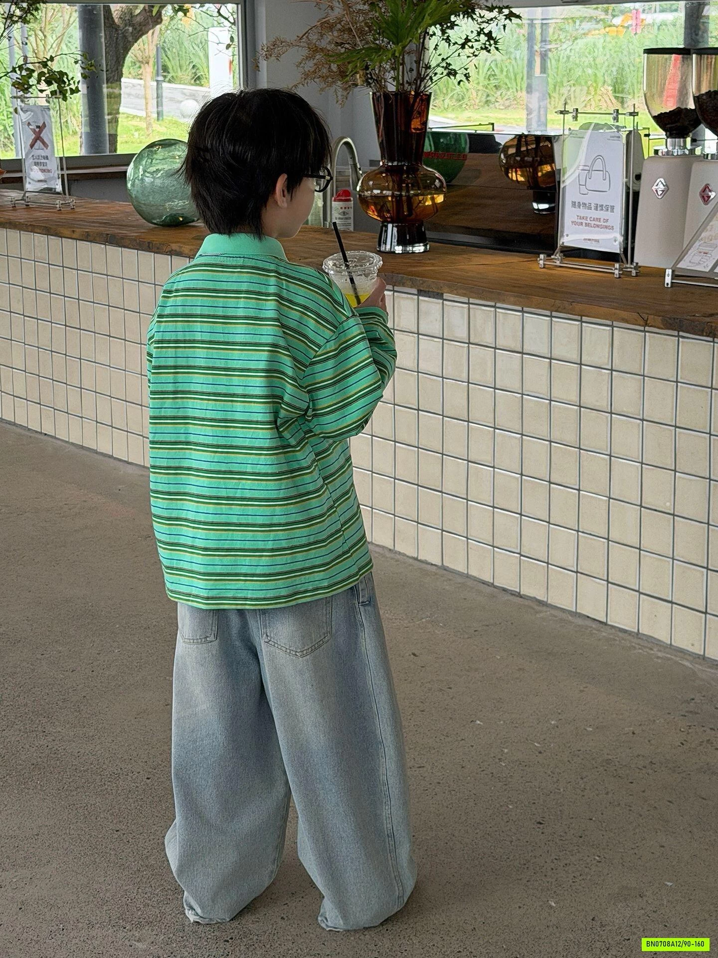 POLO XANH KẺ MSHOPKIDS