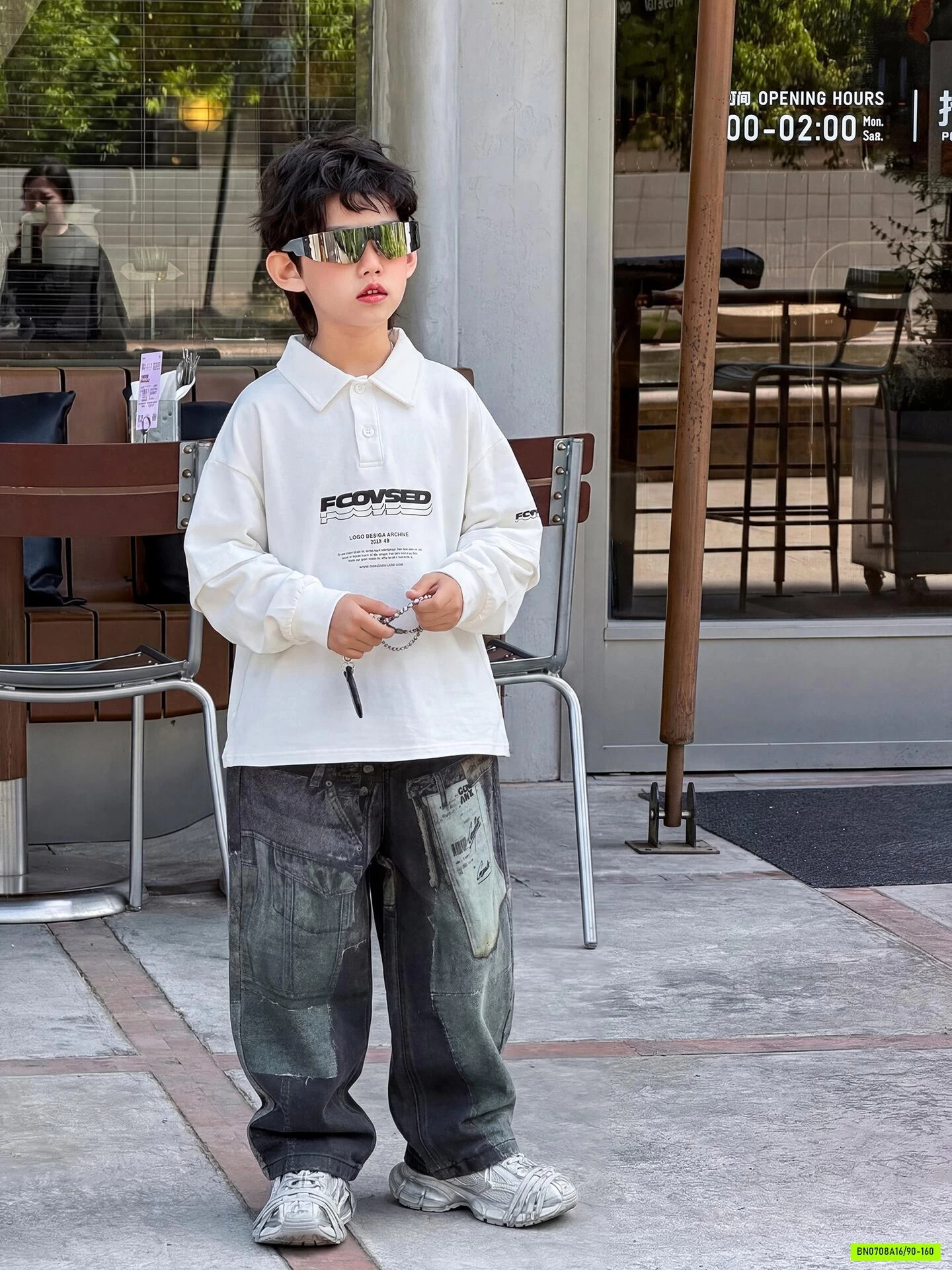 POLO TRẮNG TAY NỐI MSHOPKIDS