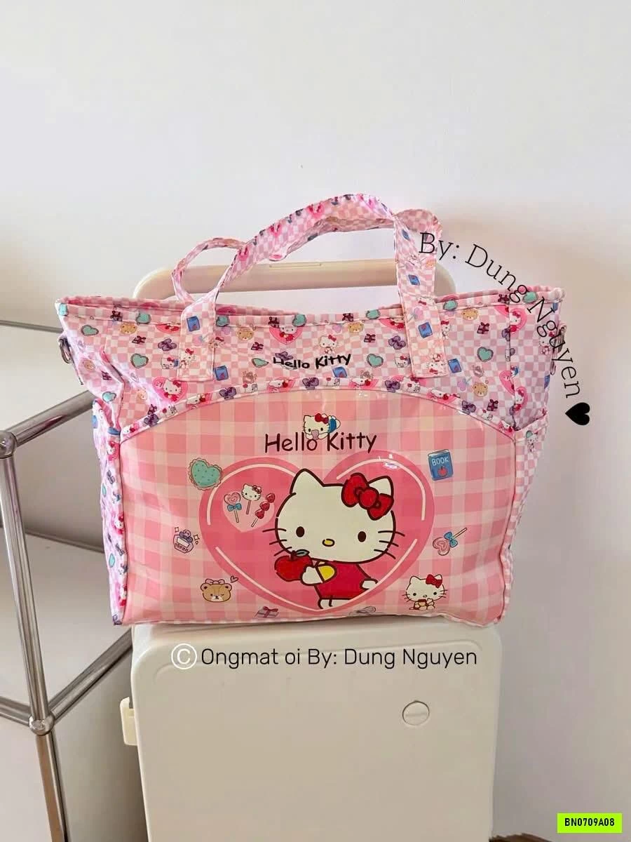 TÚI DU LỊCH KITTY HỒNG GẤP GỌN