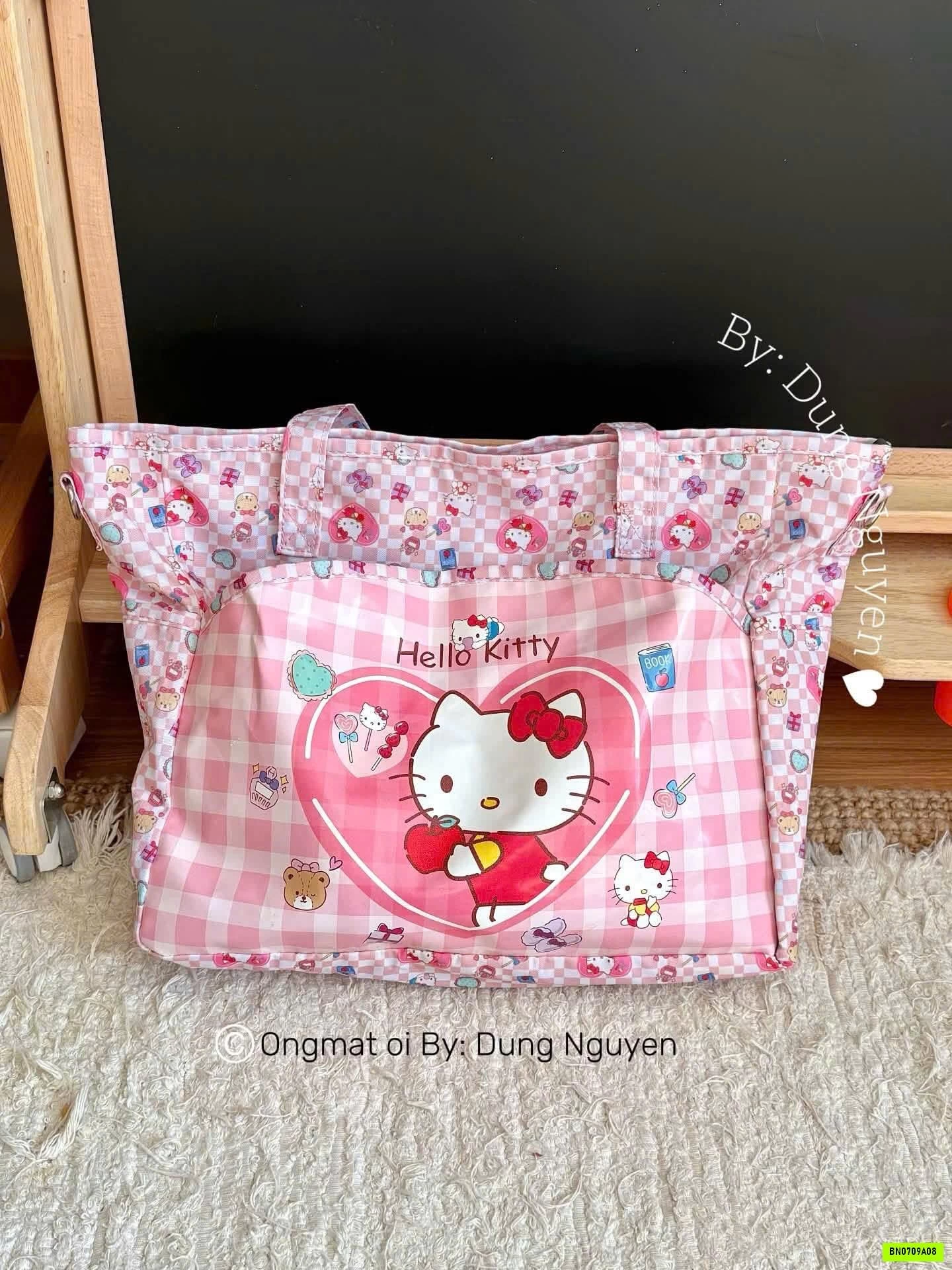 TÚI DU LỊCH KITTY HỒNG GẤP GỌN
