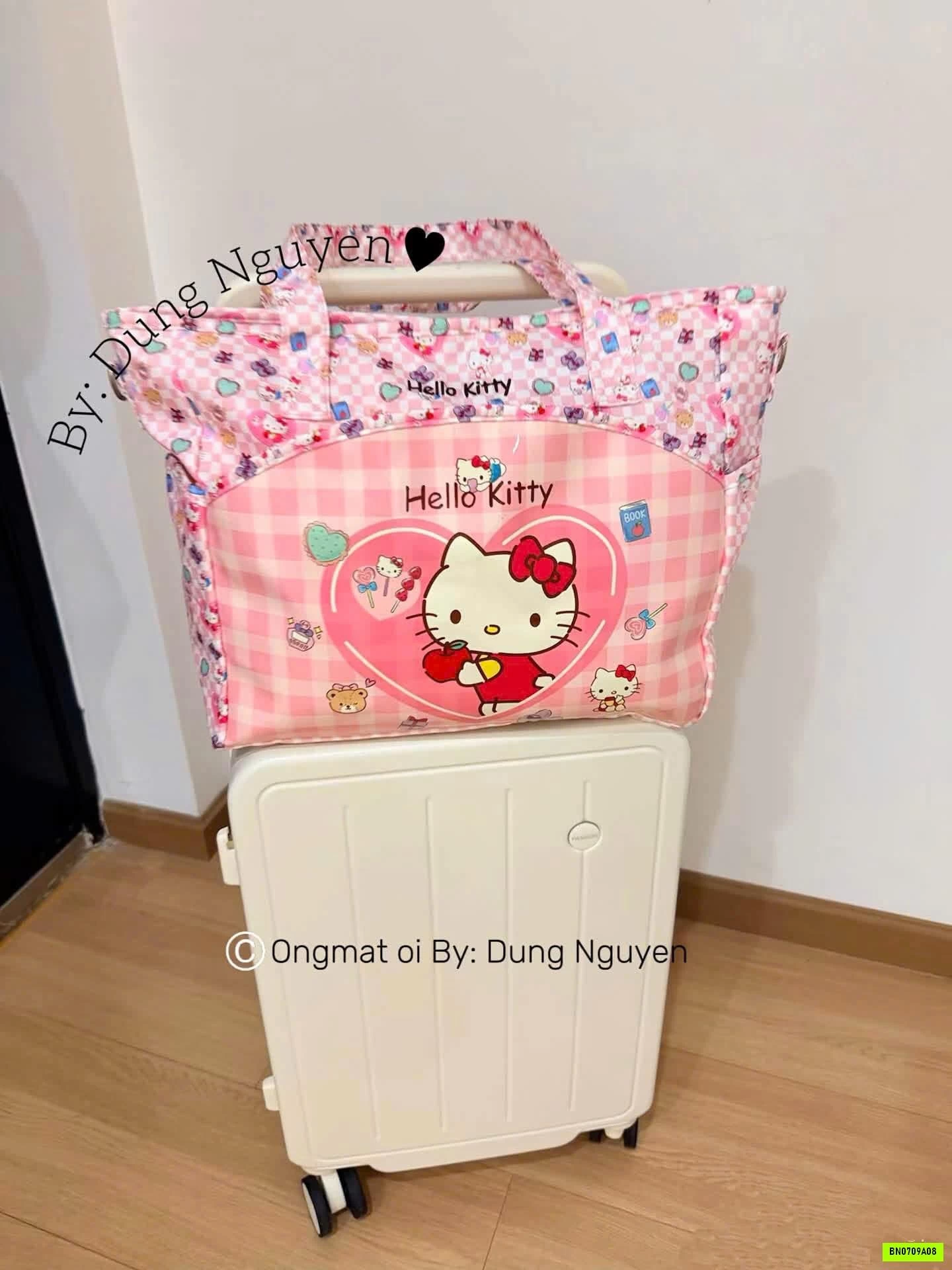 TÚI DU LỊCH KITTY HỒNG GẤP GỌN