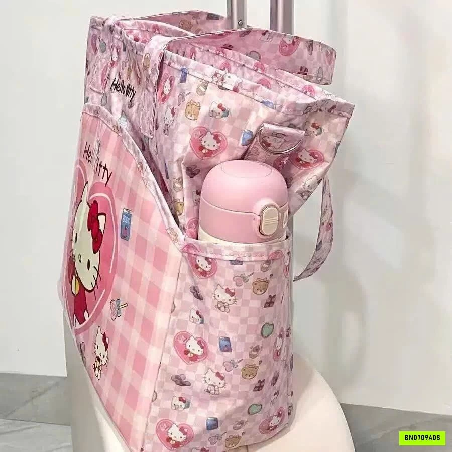 TÚI DU LỊCH KITTY HỒNG GẤP GỌN