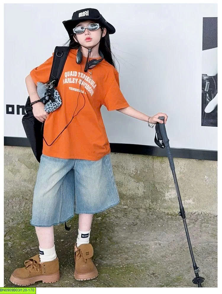 SÉT QUẦN NGỐ JEAN MIX ÁO CAM