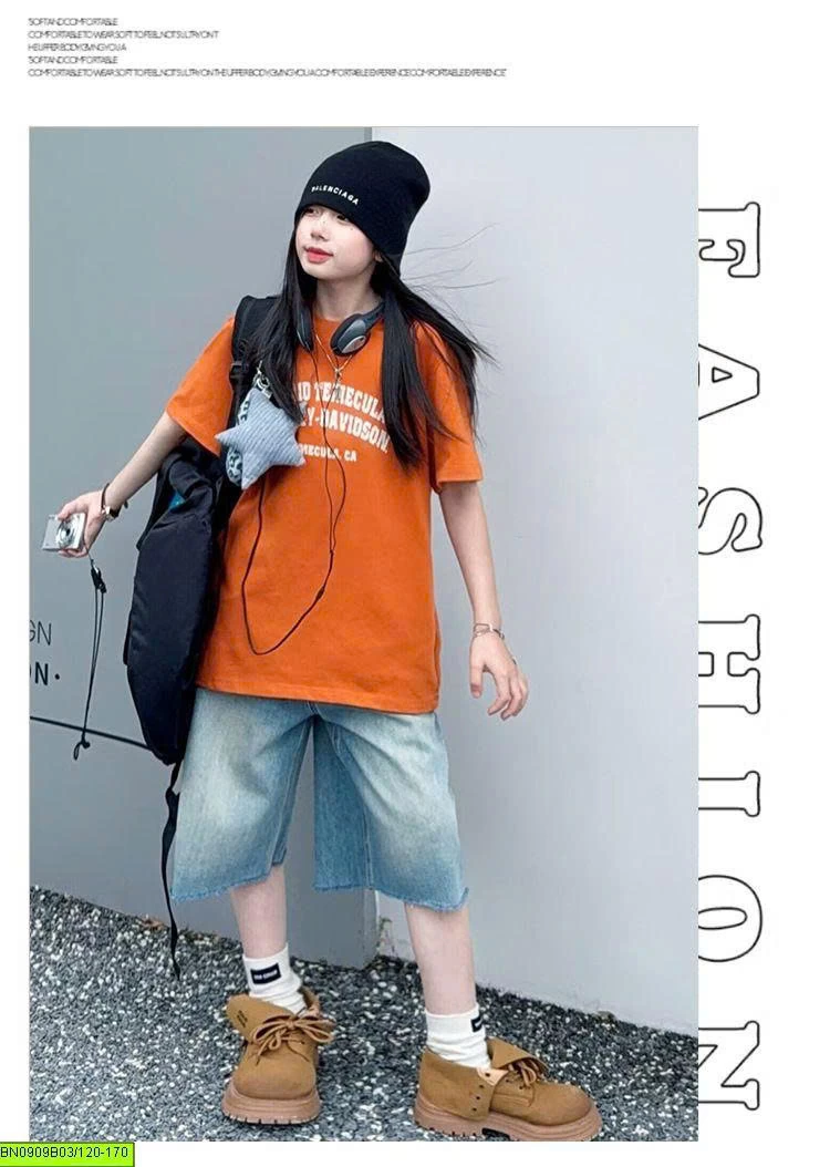 SÉT QUẦN NGỐ JEAN MIX ÁO CAM