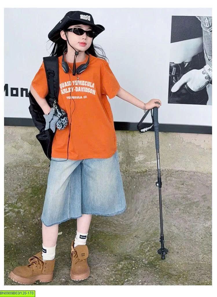 SÉT QUẦN NGỐ JEAN MIX ÁO CAM