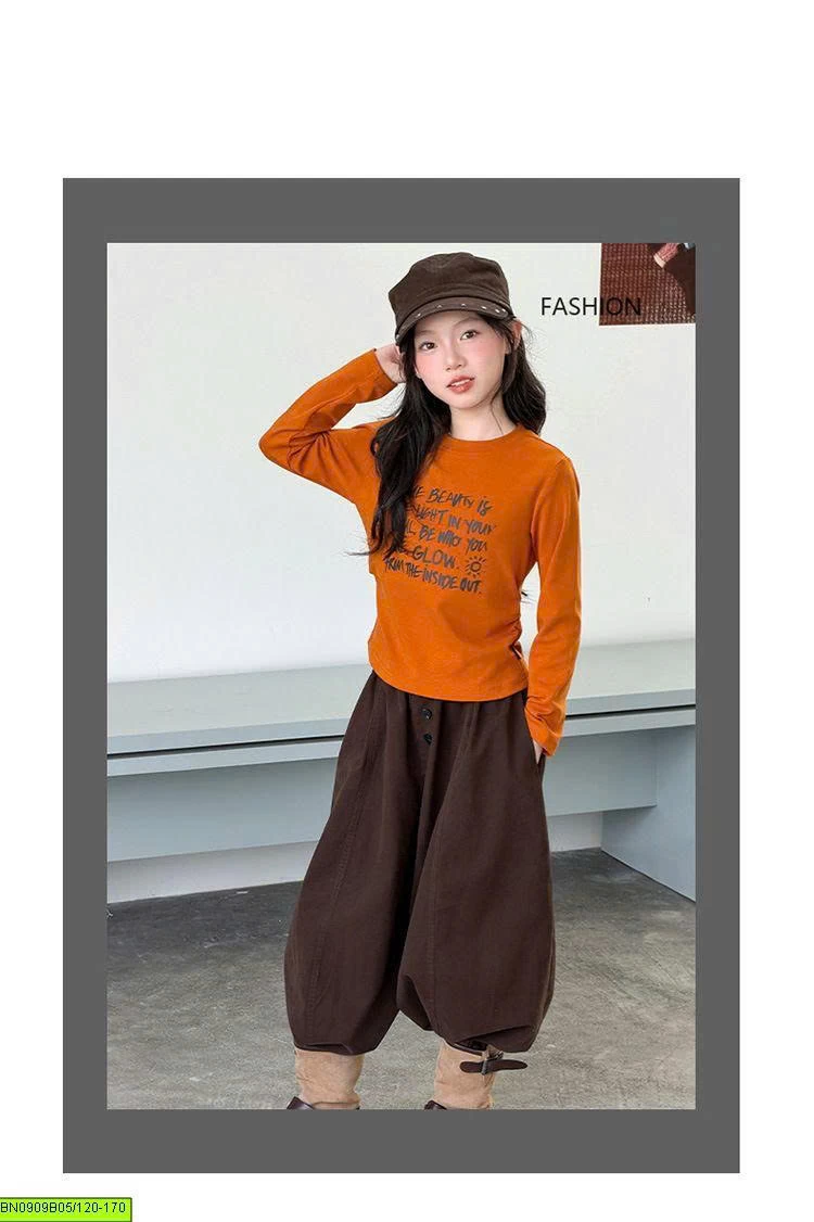 SÉT ÁO THUN DÀI TAY IN CHỮ MIX QUẦN SUÔNG SZ ĐẠI