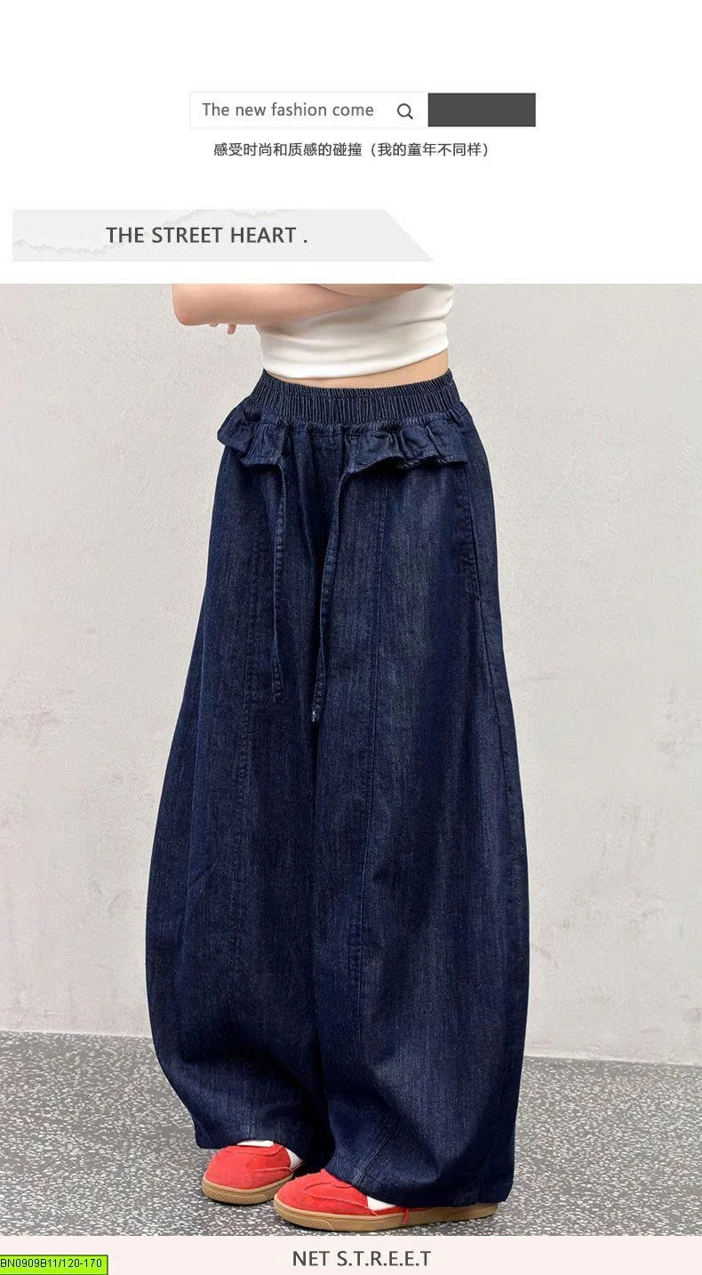 QUẦN DENIM PHỐI BÈO BÉ GÁI
