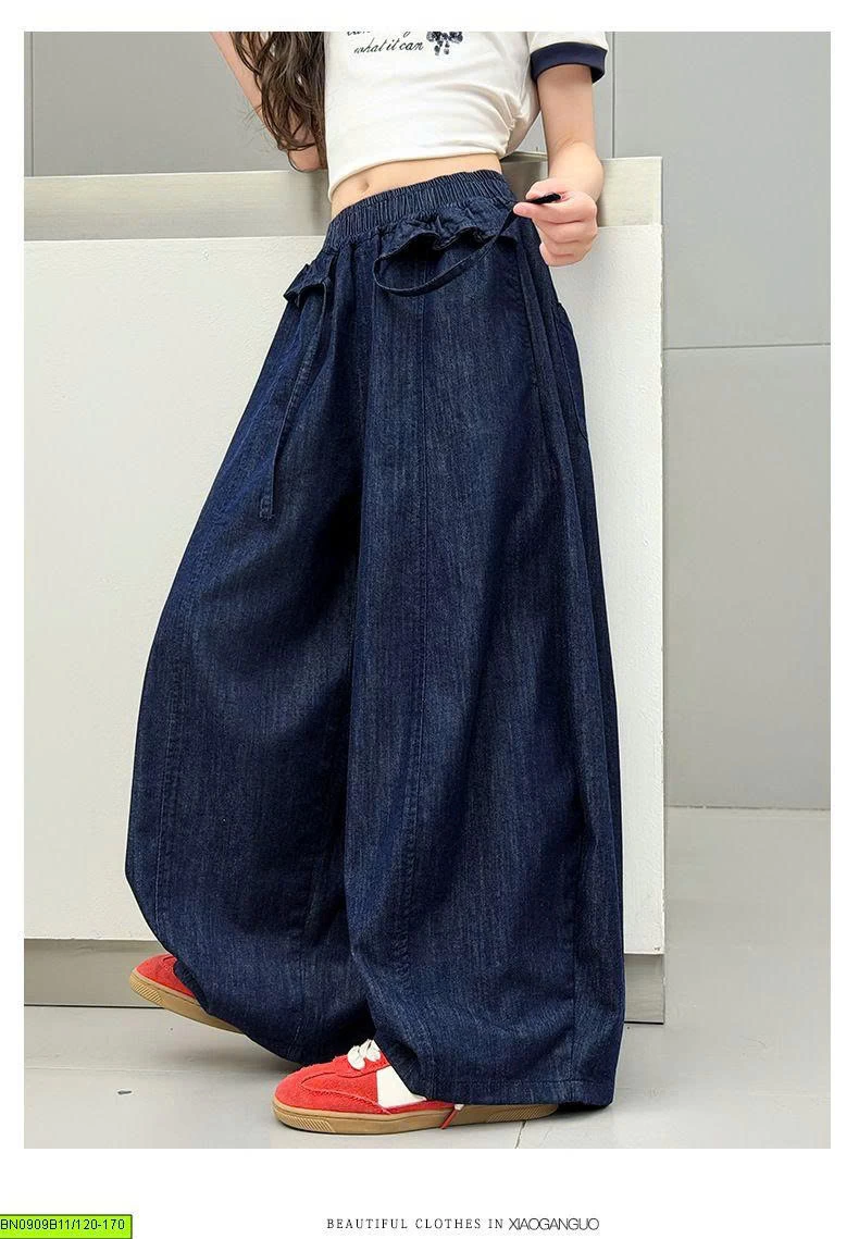 QUẦN DENIM PHỐI BÈO BÉ GÁI