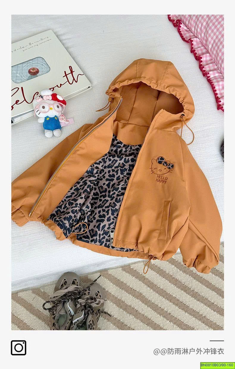 ÁO KHOÁC GIÓ KITTY LIỀN MŨ