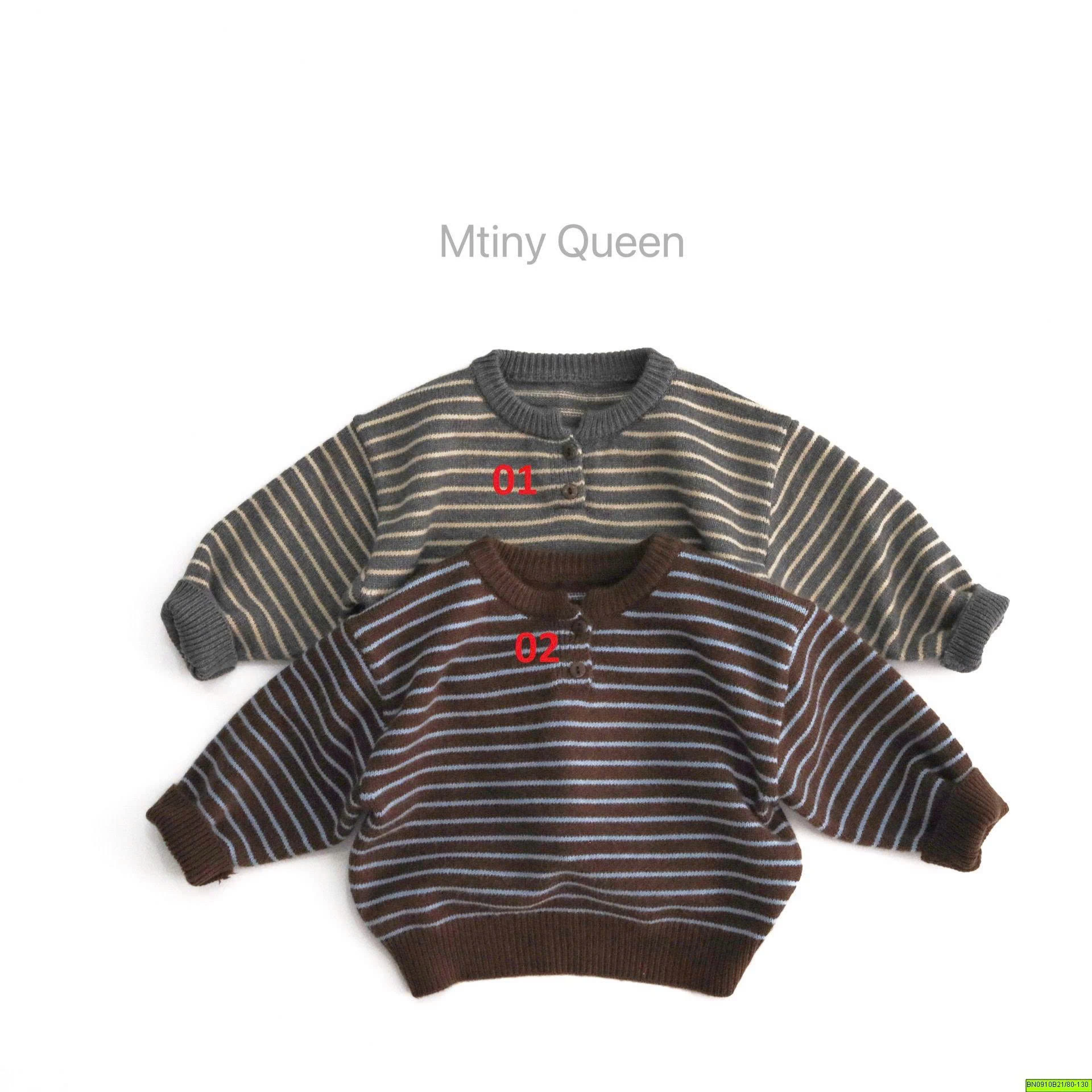 ÁO LEN CỔ TRÒN KẺ NGANG MTINY QUEEN