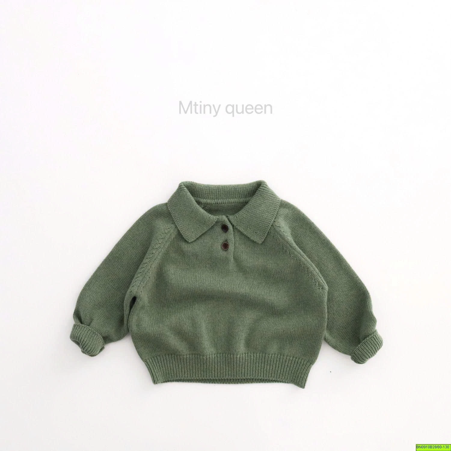 ÁO POLO LEN CÚC CỔ TRƠN MÀU   MTINY QUEEN