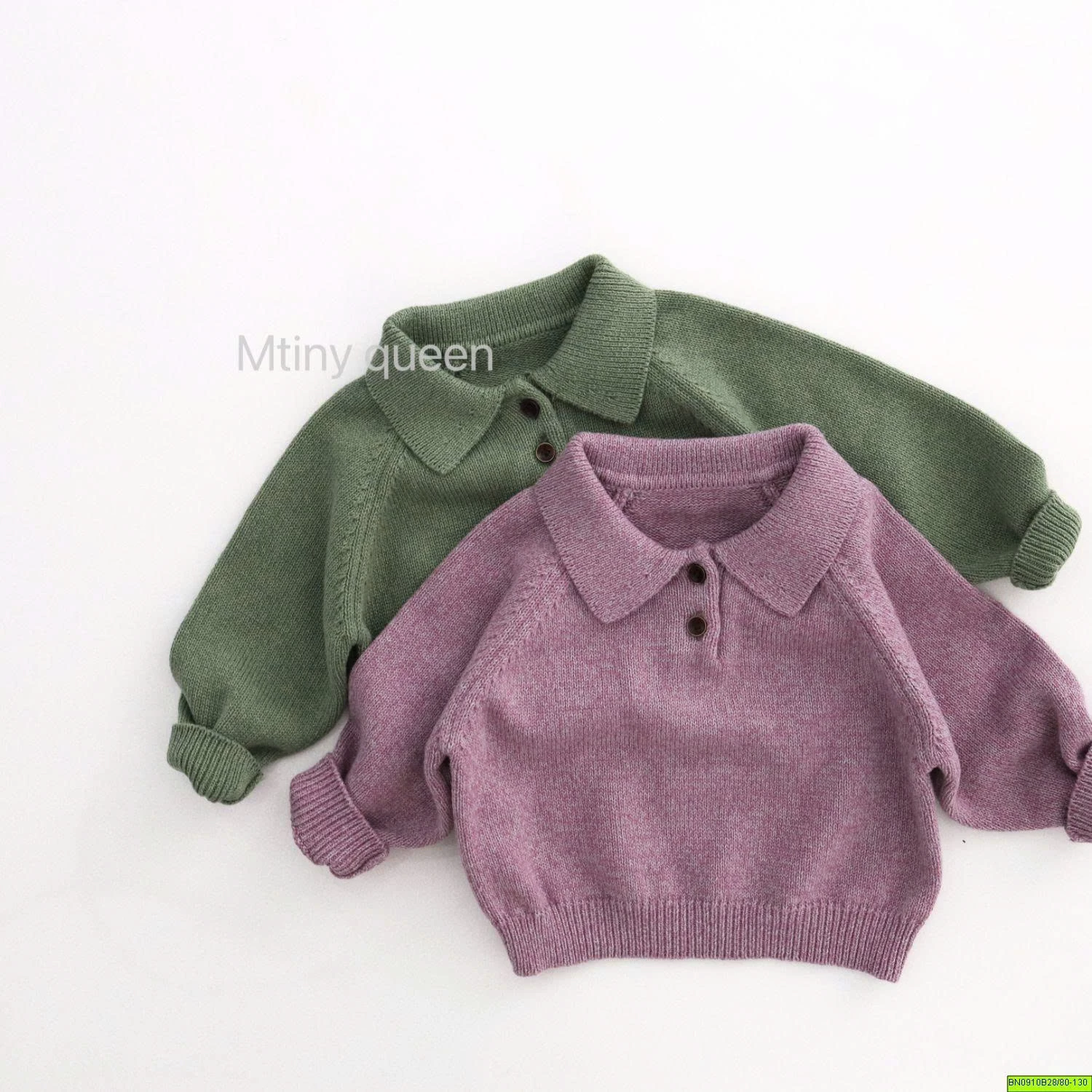 ÁO POLO LEN CÚC CỔ TRƠN MÀU MTINY QUEEN
