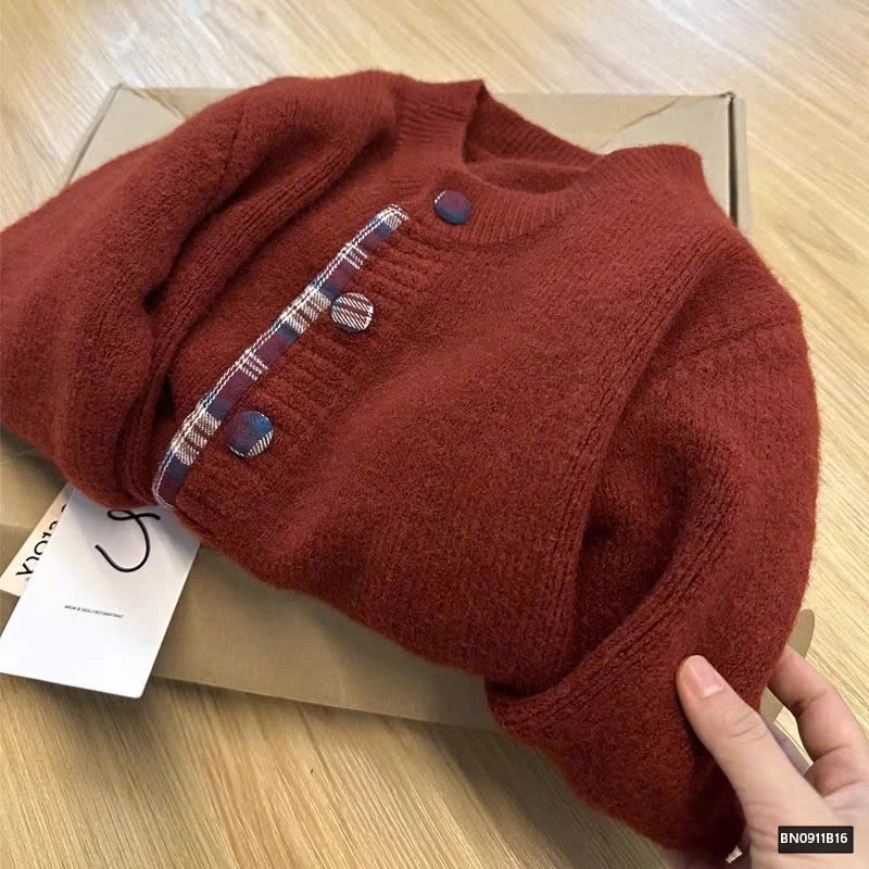 ÁO LEN PHỐI TAY CARO