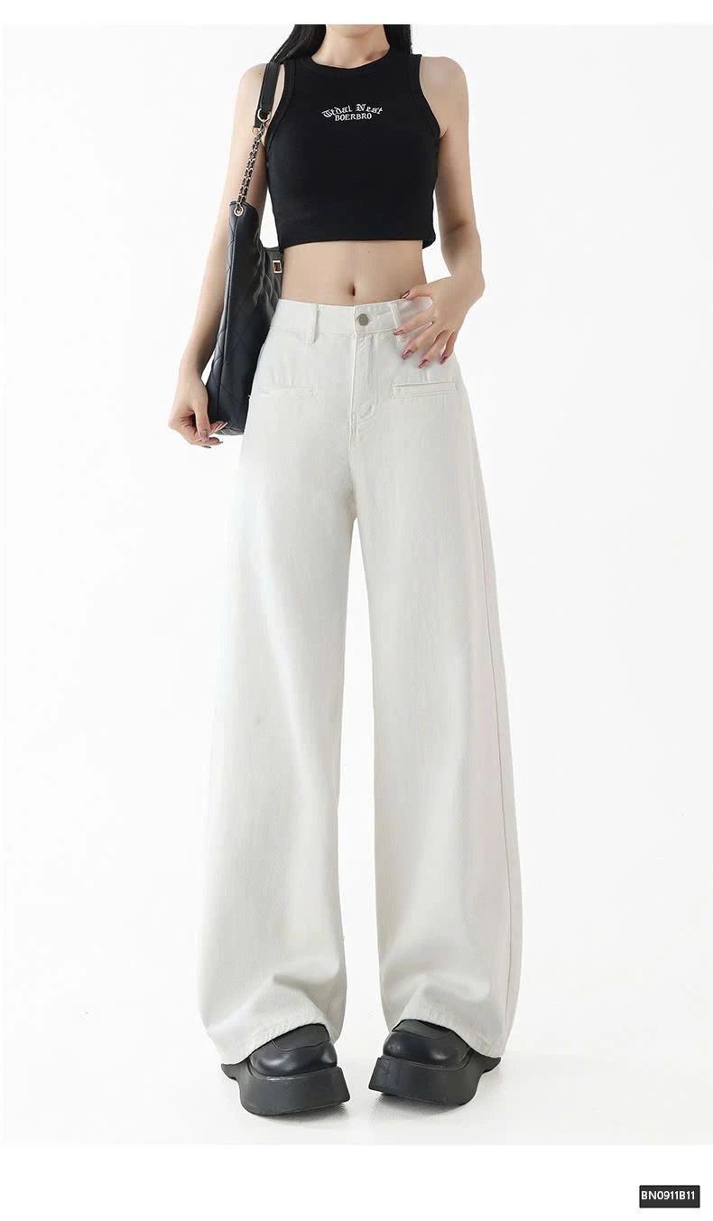 QUẦN JEAN TRẮNG DÁNG SUÔNG