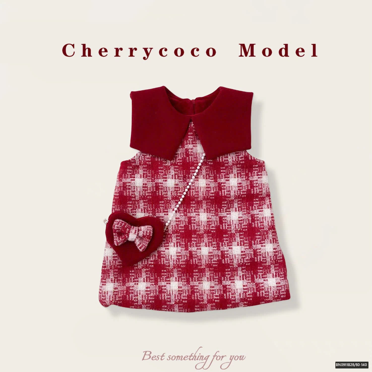 SET VÁY DẠ CARO BÉ GÁI HÃNG CHERRYCOCO