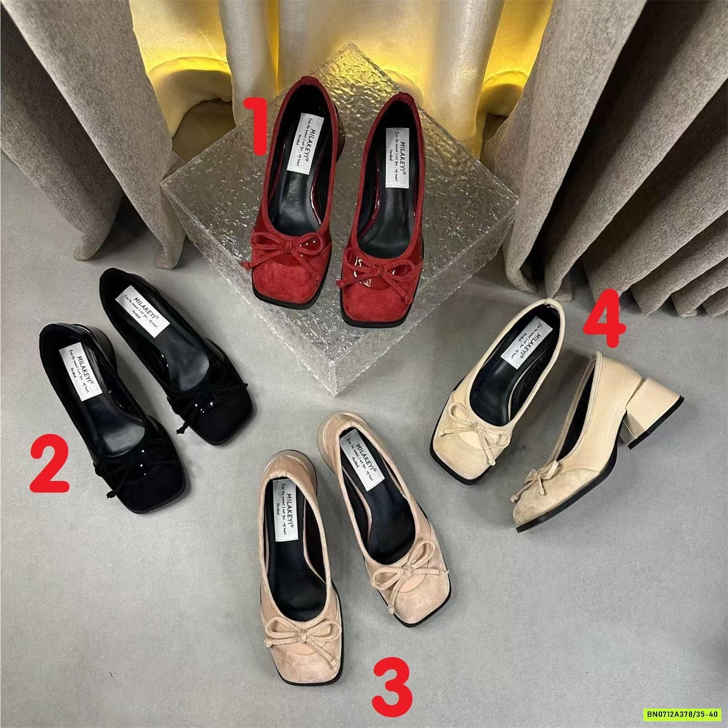 GIÀY DA LỘN MŨI VUÔNG CAO GÓT