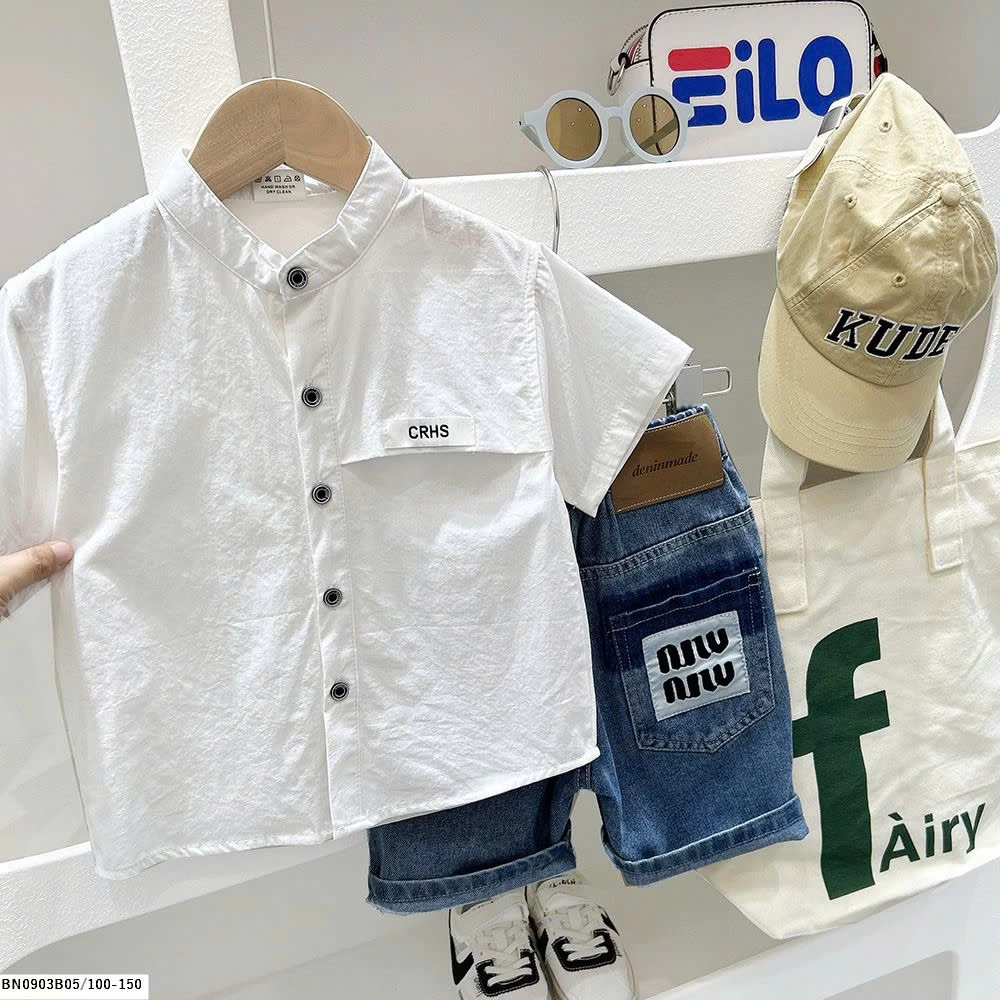 ÁO SƠ MI CỔ TRỤ CHO BÉ