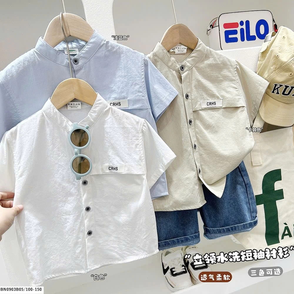 ÁO SƠ MI CỔ TRỤ CHO BÉ