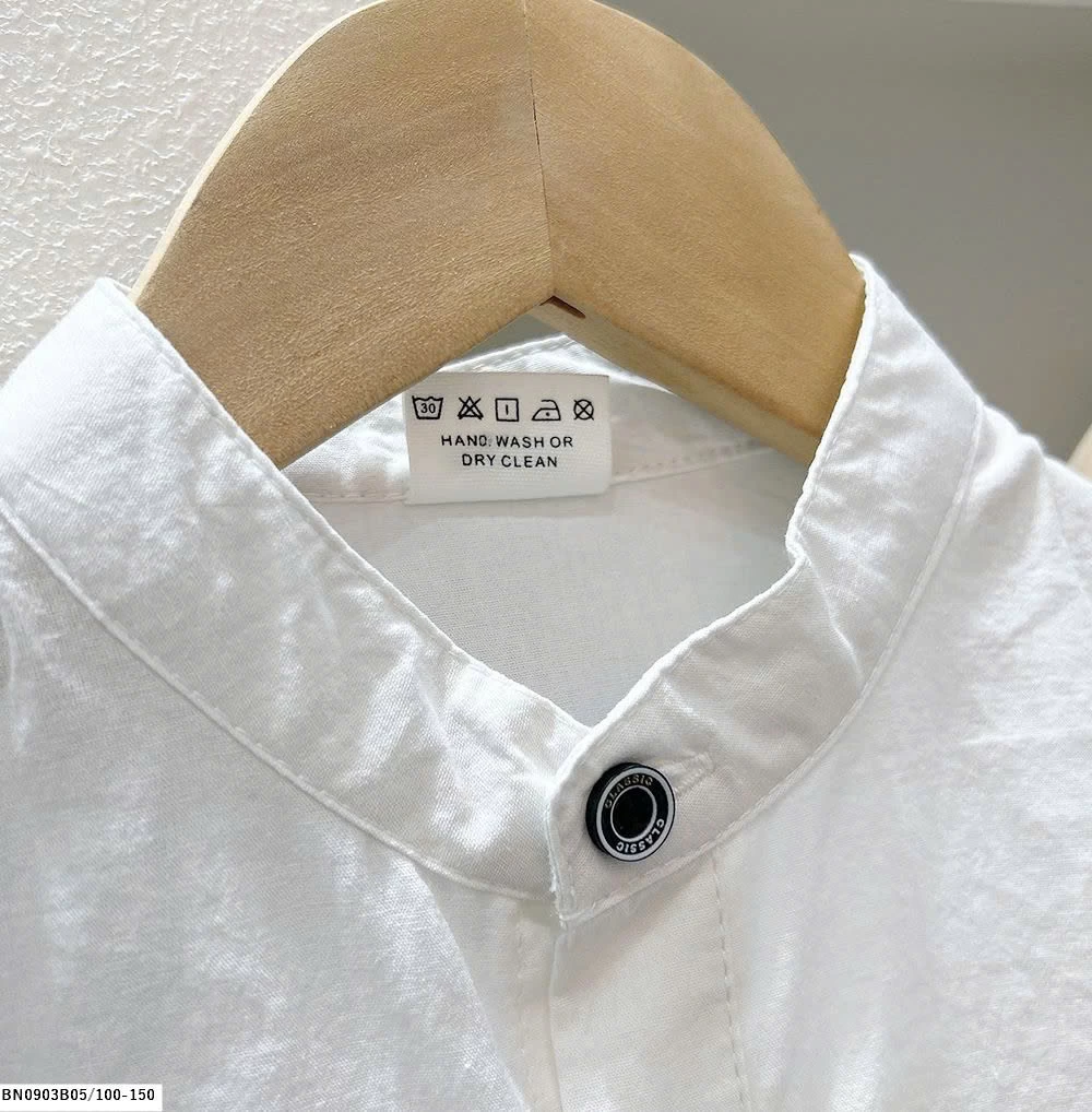 ÁO SƠ MI CỔ TRỤ CHO BÉ