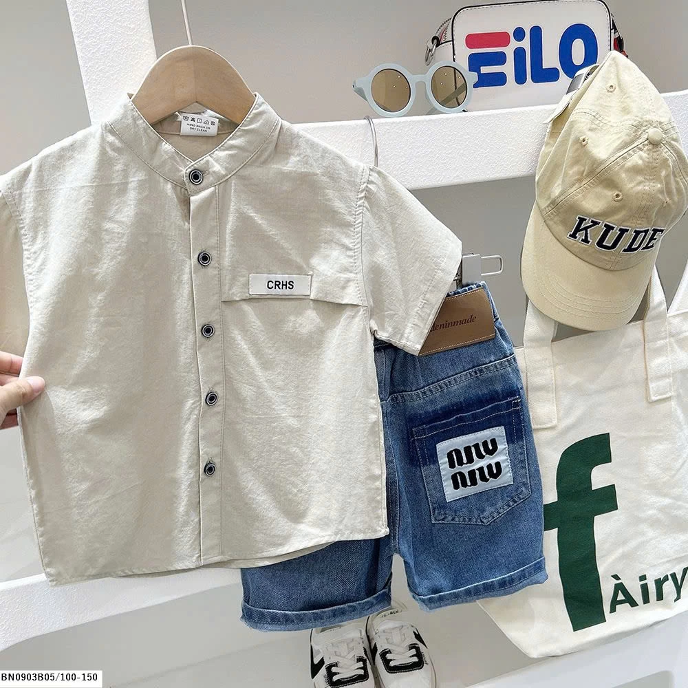 ÁO SƠ MI CỔ TRỤ CHO BÉ