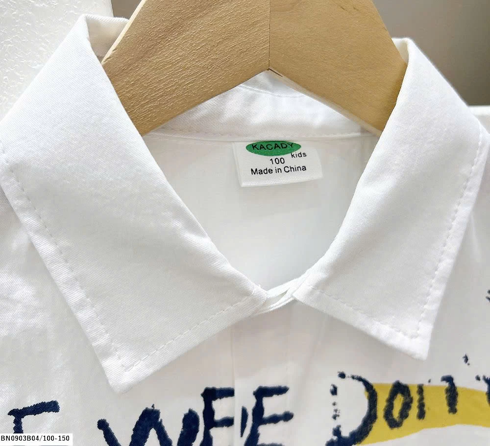 ÁO SƠ MI IN CHỮ CHO BÉ