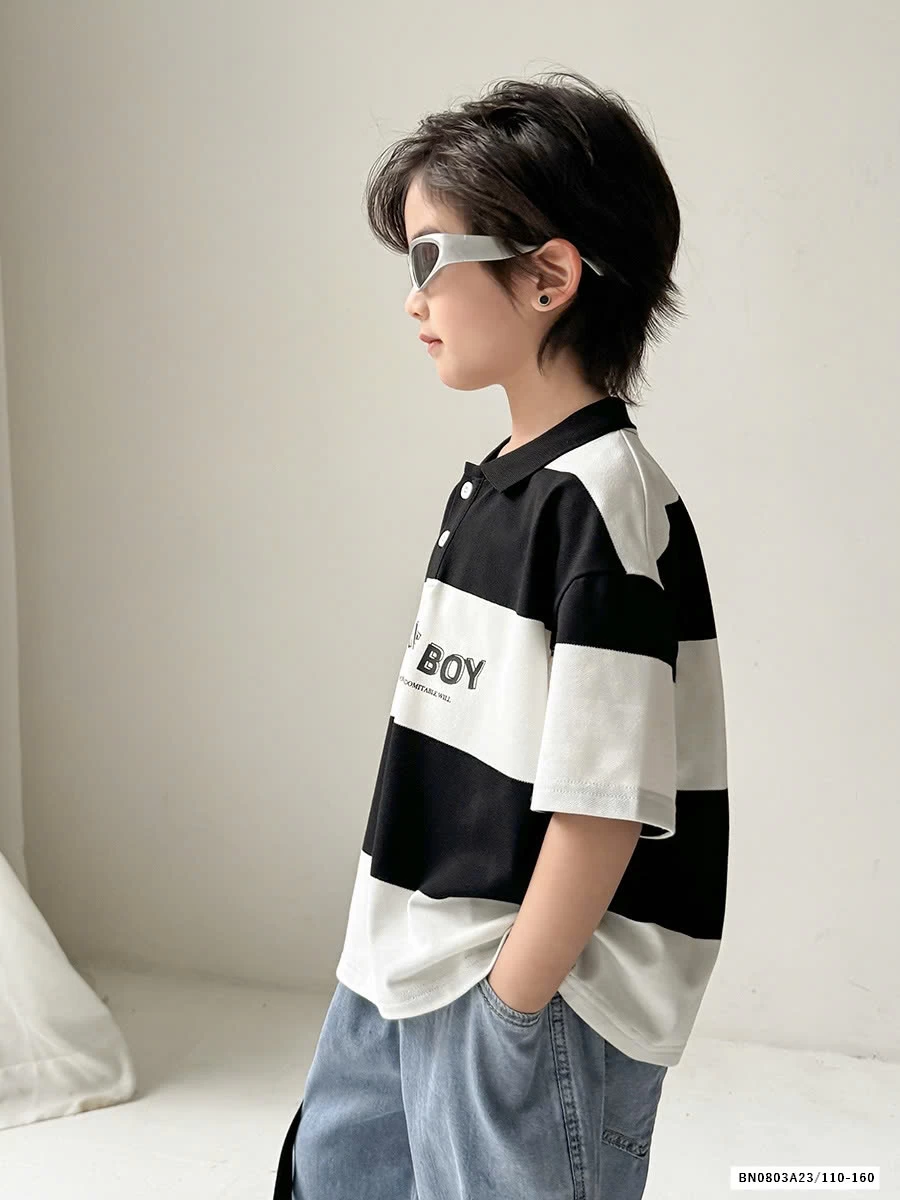 POLO KẺ ĐEN TRẮNG