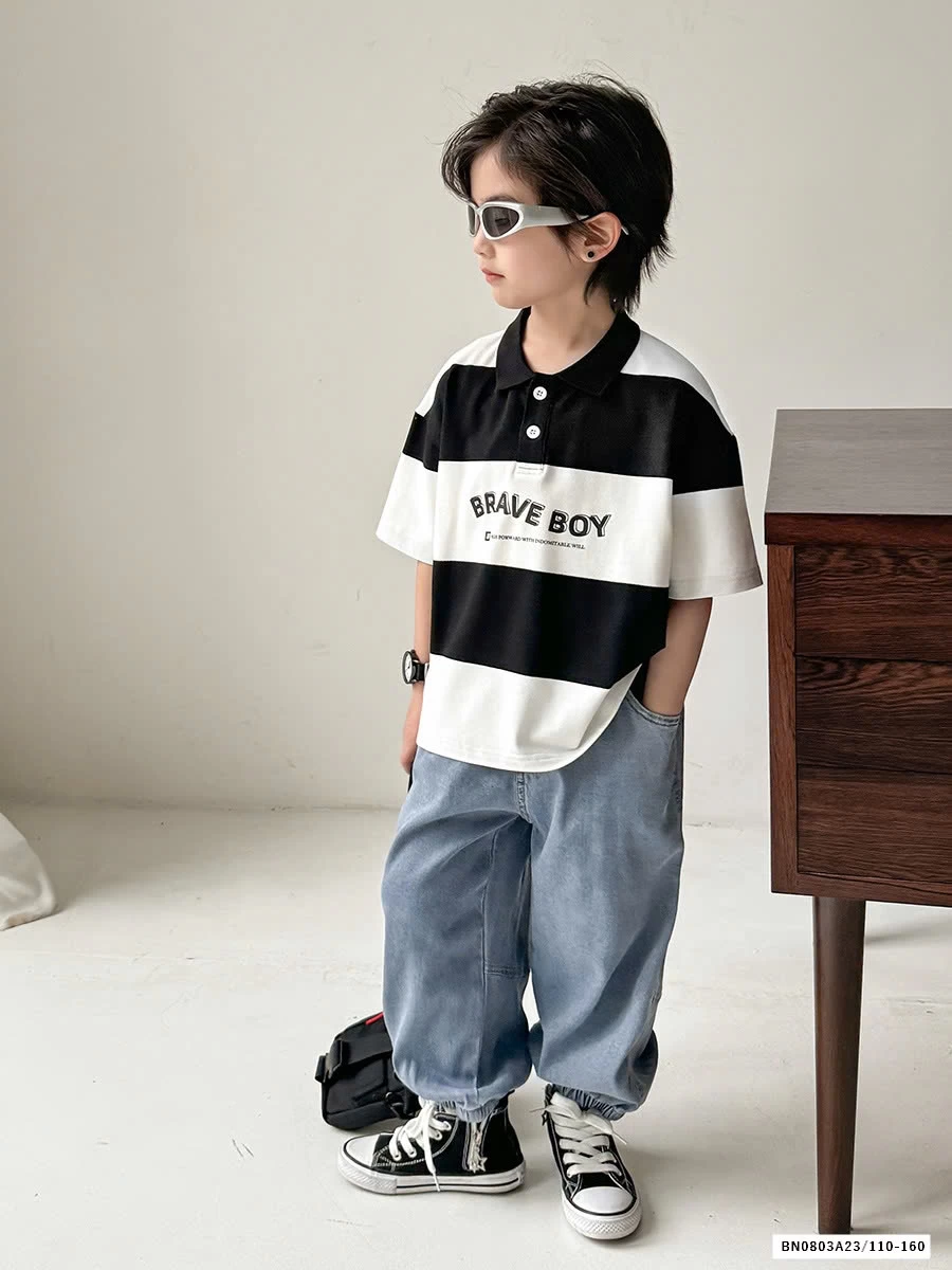 POLO KẺ ĐEN TRẮNG