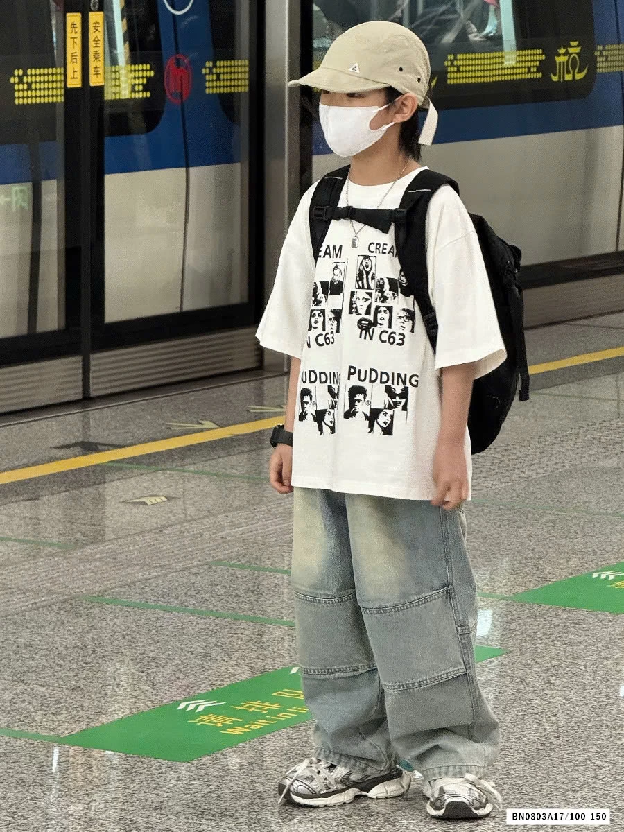 ÁO THUN TRẮNG IN HÌNH PUPDDING